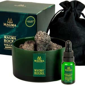 magma rocks pampas grass and pomelo